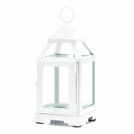 Hot Sale 🎁 8.75" White Mini Contemporary Lantern by Zingz & Thingz 👏 -Zingz and Thingz Shop D297330S 1