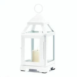 Hot Sale 🎁 8.75" White Mini Contemporary Lantern by Zingz & Thingz 👏 -Zingz and Thingz Shop D297330S 4