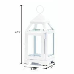 Hot Sale 🎁 8.75" White Mini Contemporary Lantern by Zingz & Thingz 👏 -Zingz and Thingz Shop D297330S 5