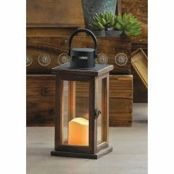 Cheapest ⭐ 10.75" Lodge Wooden Lantern with LED Candle by Zingz & Thingz ⌛ -Zingz and Thingz Shop D297339S 2