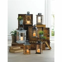 Cheapest ⭐ 10.75" Lodge Wooden Lantern with LED Candle by Zingz & Thingz ⌛ -Zingz and Thingz Shop D297339S 3