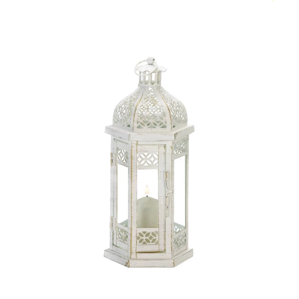 Best deal π₯° 13.75" White Antique-Style Floral Lantern by Zingz & Thingz π 5 Best deal π₯° 13.75" White Antique-Style Floral Lantern by Zingz & Thingz π - Image 3