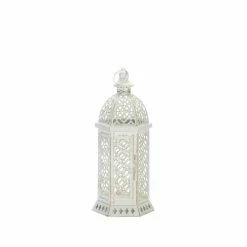 Discount β¨ 15.5" White Cutwork Hexagon Lantern by Zingz & Thingz π