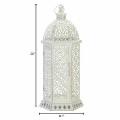 Brand new 👍 20" White Cutwork Hexagon Lantern by Zingz & Thingz 😍 -Zingz and Thingz Shop D297358S 3