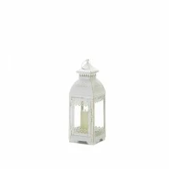 Deals 💯 13" Rustic Metal White Lace Victorian Style Domed Lantern by Zingz & Thingz ⌛ -Zingz and Thingz Shop D297360S 5
