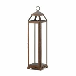 New 🎁 22" Iron & Glass Copper Lantern by Zingz & Thingz 👏