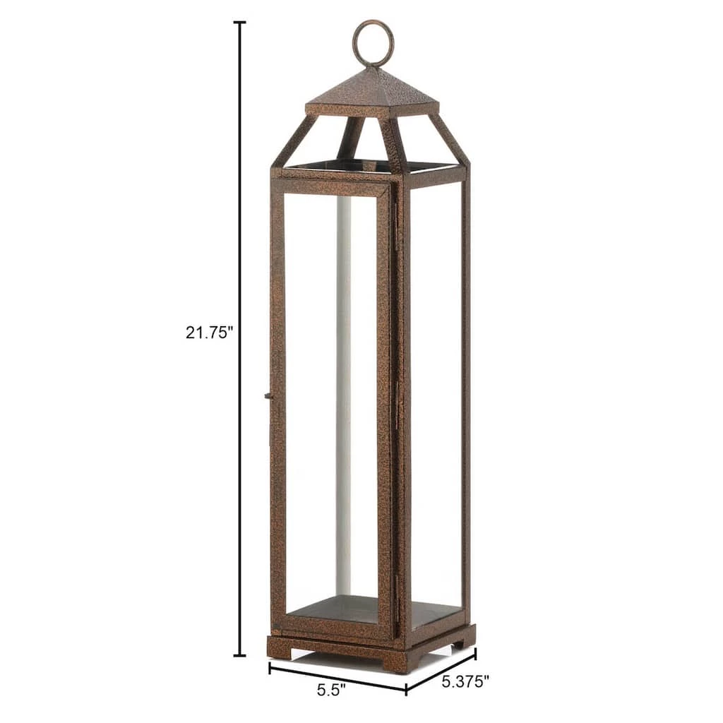 New π 22" Iron & Glass Copper Lantern by Zingz & Thingz π 5 New π 22" Iron & Glass Copper Lantern by Zingz & Thingz π - Image 4