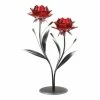 New 🛒 14.5" Red Flowers Candle Holder by Zingz & Thingz ❤️ -Zingz and Thingz Shop D297388S 1