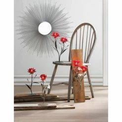 New 🛒 14.5" Red Flowers Candle Holder by Zingz & Thingz ❤️ -Zingz and Thingz Shop D297388S 2