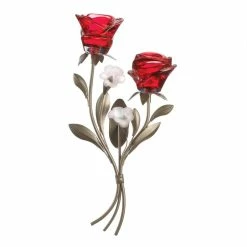 Outlet 😉 15" Red Roses Candle Wall Sconce by Zingz & Thingz 🔥