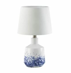 Deals 💯 16" White & Blue Splash Table Lamp by Zingz & Thingz 🎁