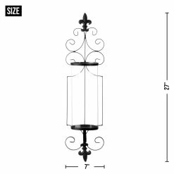 New ⭐ 27" Fleur-De-Lis Candle Wall Sconce by Zingz & Thingz 👍 -Zingz and Thingz Shop D297419S 4