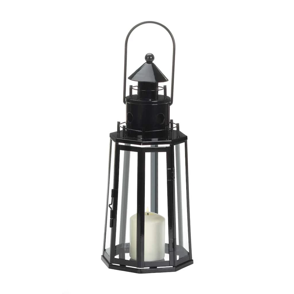 Budget π 13.5" Black Lighthouse Hanging Candle Lantern by Zingz & Thingz π 3 Budget π 13.5" Black Lighthouse Hanging Candle Lantern by Zingz & Thingz π