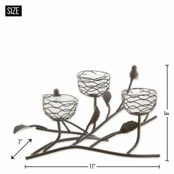 Best Sale 💯 11" Triple Tealight Birdies Candle Holder by Zingz & Thingz 😍 -Zingz and Thingz Shop D297439S 6