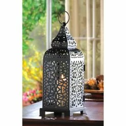 Budget ⭐ 13" Black Metal Moroccan Style Candle Lantern by Zingz & Thingz 😀 -Zingz and Thingz Shop D297448S 3