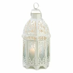 Cheap 👏 12" White Lattice Moroccan Style Candle Lantern by Zingz & Thingz 🎉