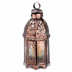 Buy 🥰 9.5" Copper Moroccan Candle Lantern by Zingz & Thingz 🎁