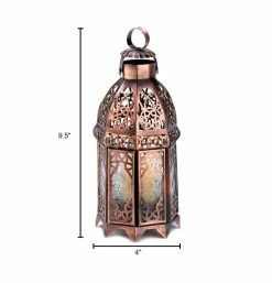 Buy 🥰 9.5" Copper Moroccan Candle Lantern by Zingz & Thingz 🎁 -Zingz and Thingz Shop D297456S 4