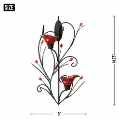 Discount 🤩 14.75" Ruby Blossom Candle Wall Sconce by Zingz & Thingz 😀 -Zingz and Thingz Shop D297470S 7
