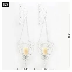 Best Sale ❤️ 19.5" Bedazzling Pendant Candle Wall Sconce, 2ct. by Zingz & Thingz ⭐ -Zingz and Thingz Shop D297474S 4