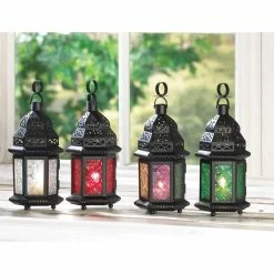 Buy ⭐ 10.25" Rainbow Moroccan Style Hanging Candle Lantern by Zingz & Thingz ✔️ -Zingz and Thingz Shop D297480S 4