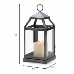 Promo ✔️ 12" Rustic Silver Contemporary Lantern by Zingz & Thingz 💯 -Zingz and Thingz Shop D297489S 5