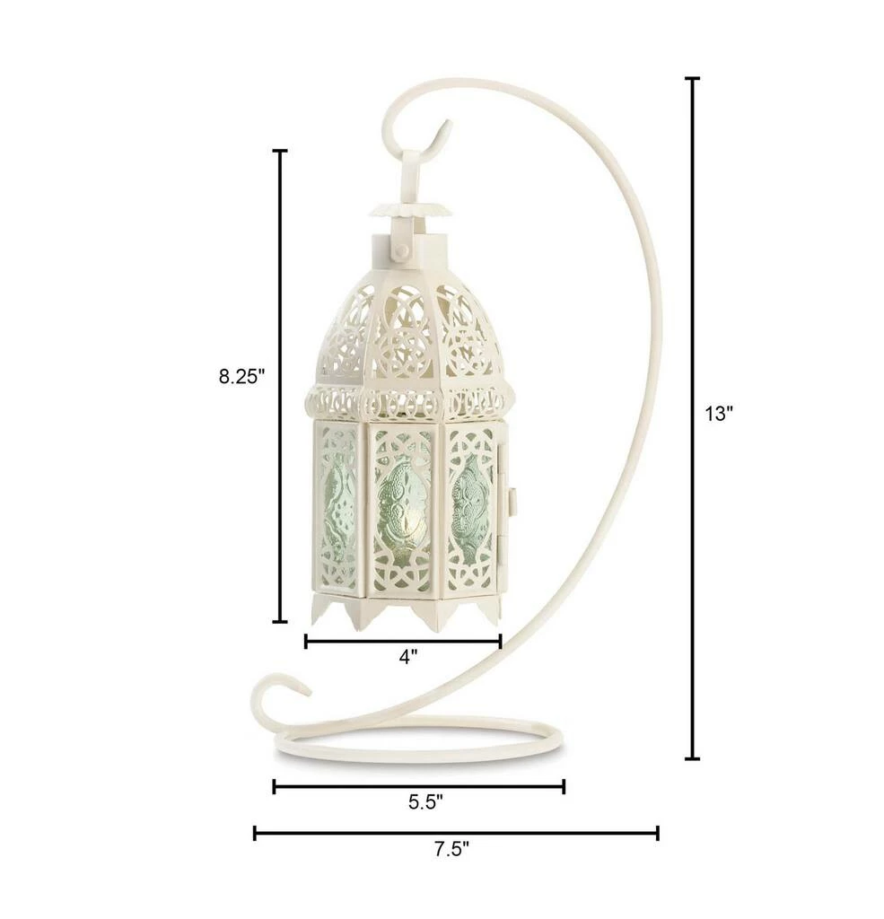 Best Pirce π 13" White Ornate Candle Lantern with Stand by Zingz & Thingz π€© 6 Best Pirce π 13" White Ornate Candle Lantern with Stand by Zingz & Thingz π€© - Image 4