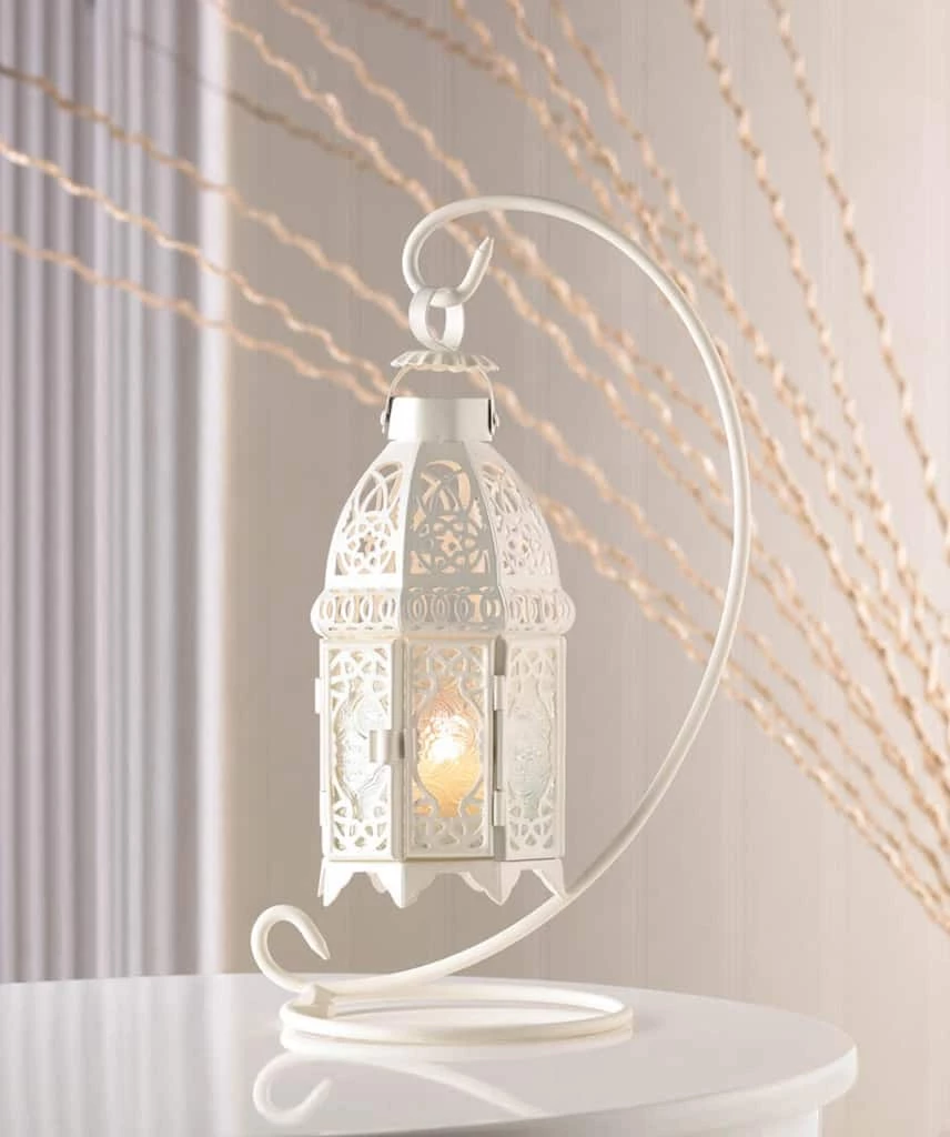 Best Pirce π 13" White Ornate Candle Lantern with Stand by Zingz & Thingz π€© 4 Best Pirce π 13" White Ornate Candle Lantern with Stand by Zingz & Thingz π€© - Image 2