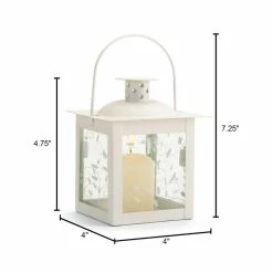 Best reviews of 🧨 4.75" Small White Square Candle Lantern with Leaves by Zingz & Thingz ✔️ -Zingz and Thingz Shop D297534S 4