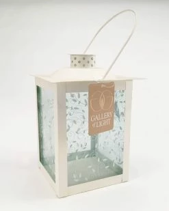 Wholesale ⌛ 8" Large White Square Candle Lantern with Leaves by Zingz & Thingz 😉 -Zingz and Thingz Shop D297538S 2