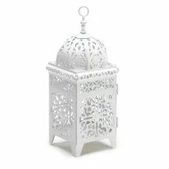 Buy 🤩 10.75" White Scrollwork Candle Lantern by Zingz & Thingz 😉