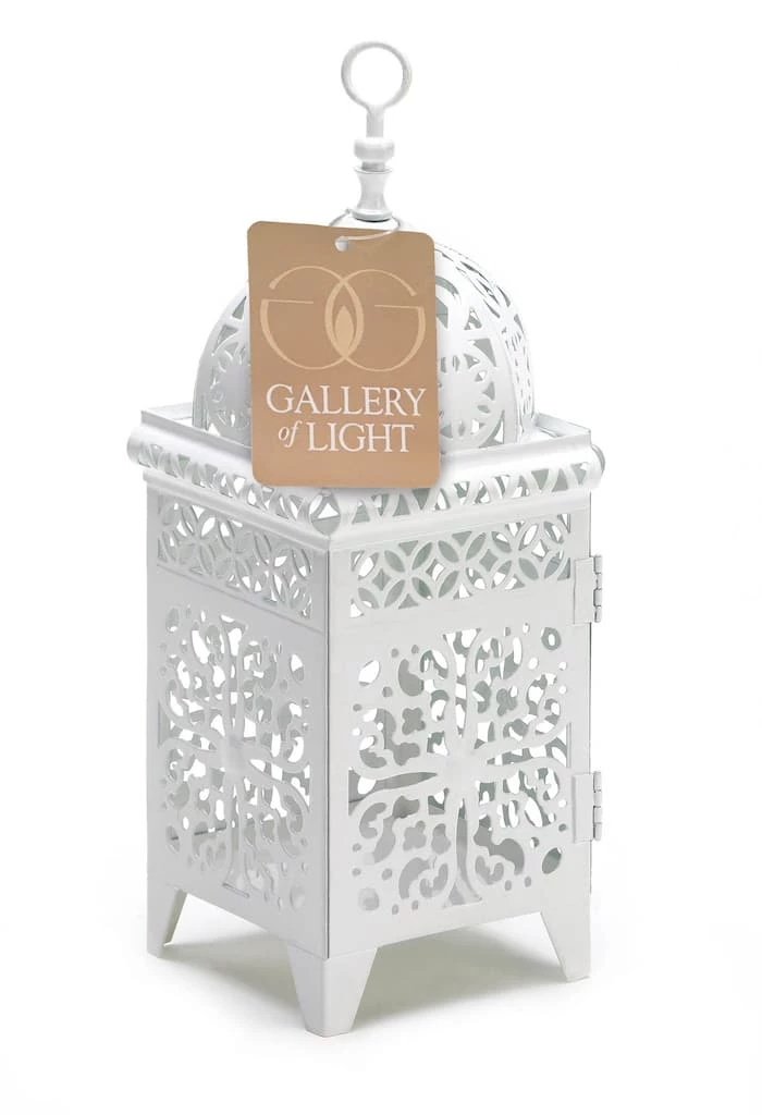 Buy π€© 10.75" White Scrollwork Candle Lantern by Zingz & Thingz π 4 Buy π€© 10.75" White Scrollwork Candle Lantern by Zingz & Thingz π - Image 2