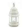 Deals 🥰 12" White Moroccan Style Hanging Candle Lantern with Etched Floral Glass by Zingz & Thingz 🧨 -Zingz and Thingz Shop D297548S 1