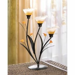 Budget 🔔 13.5" Amber Lilies Tealight Holder by Zingz & Thingz 😍 -Zingz and Thingz Shop D297558S 5