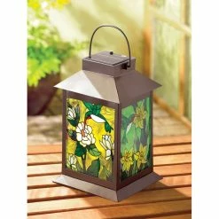 Best Pirce 😍 11.75" Solar-Powered Floral Lantern by Zingz & Thingz 🎉 -Zingz and Thingz Shop D297560S 3