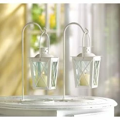Buy 🌟 9" White Railroad Candle Lanterns by Zingz & Thingz 🧨 -Zingz and Thingz Shop D297563S 4