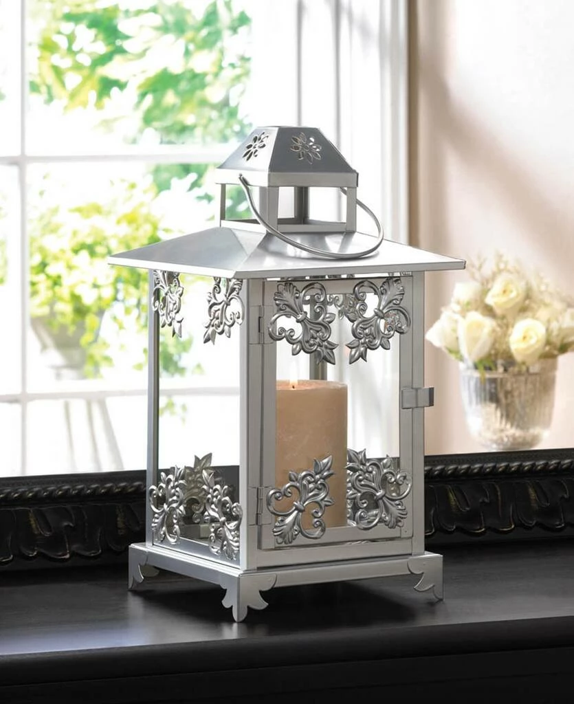 Promo โค๏ธ 13" Silver Scrollwork Candle Lantern by Zingz & Thingz ๐ 4 Promo โค๏ธ 13" Silver Scrollwork Candle Lantern by Zingz & Thingz ๐ - Image 2
