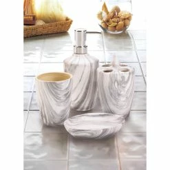 Brand new ⭐ Marble Printed Bath Accessory Set by Zingz & Thingz 🥰 -Zingz and Thingz Shop D298578S 3