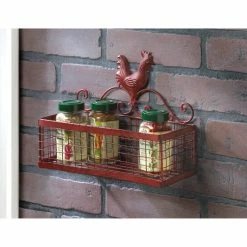 Best Sale 😉 10" Red Rooster Single Wall Rack by Zingz & Thingz 🛒 -Zingz and Thingz Shop D298585S 3