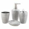 Discount 🌟 Hammered Silver Texture Bath Accessories Set by Zingz & Thingz 🔔 -Zingz and Thingz Shop D298597S 1