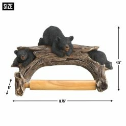 Outlet 😀 9" Black Bear Toilet Paper Holder by Zingz & Thingz 🔔 -Zingz and Thingz Shop D298598S 5