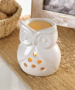 Outlet 😀 4" Ceramic Charming Owl Candle Oil Warmer by Zingz & Thingz ✨ -Zingz and Thingz Shop D298673S 5