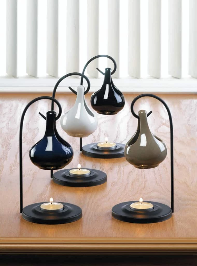 Discount π 7.5" Black Porcelain Tear Drop Tea Candle Oil Warmer by Zingz & Thingz π 4 Discount π 7.5" Black Porcelain Tear Drop Tea Candle Oil Warmer by Zingz & Thingz π - Image 2