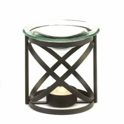 Outlet 🧨 3.5" Modern Orbital Metal & Glass Tea Candle Oil Warmer by Zingz & Thingz 🥰
