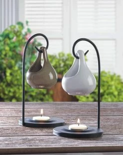 Brand new 🧨 8" Earth Tone Porcelain Tear Drop Candle Oil Warmer by Zingz & Thingz 🛒 -Zingz and Thingz Shop D298684S 5