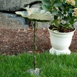 Buy π 27.5" Verdigris Leaf Birdbath by Zingz & Thingz π 8 Buy π 27.5" Verdigris Leaf Birdbath by Zingz & Thingz π -Zingz and Thingz Shop D298704S 4
