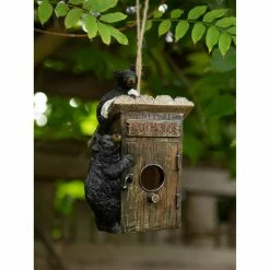 Promo 🎉 8.5'' Black Bear Outhouse Birdhouse by Zingz & Thingz ✔️ -Zingz and Thingz Shop D298749S 3