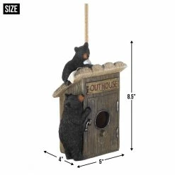 Promo 🎉 8.5'' Black Bear Outhouse Birdhouse by Zingz & Thingz ✔️ -Zingz and Thingz Shop D298749S 4