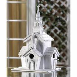 Promo 😍 12.75" Little White Chapel Birdhouse by Zingz & Thingz 🛒 -Zingz and Thingz Shop D298759S 3