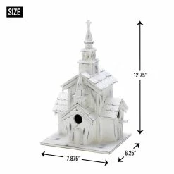 Promo 😍 12.75" Little White Chapel Birdhouse by Zingz & Thingz 🛒 -Zingz and Thingz Shop D298759S 6